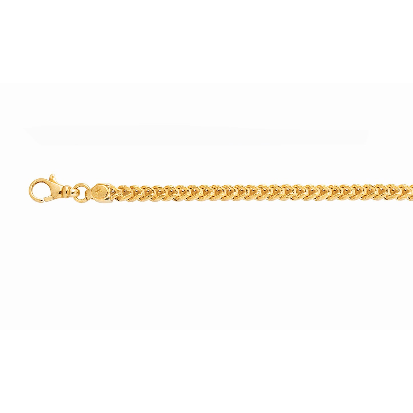 14K Gold 5.3mm Semi-Solid Square Franco Chain