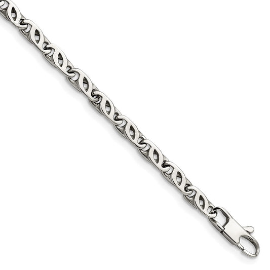 Chisel Stainless Steel Polished 7.5 inch Fancy Link Bracelet SRB1042-7.5