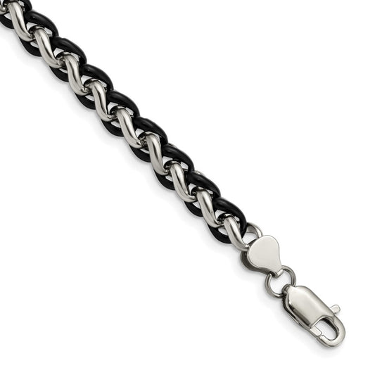 Chisel Stainless Steel Polished Black IP-plated 8.25 inch Bracelet SRB1090-8.25