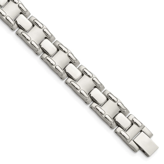 Chisel Stainless Steel Brushed and Polished 8.75 inch Link Bracelet SRB111-8.75