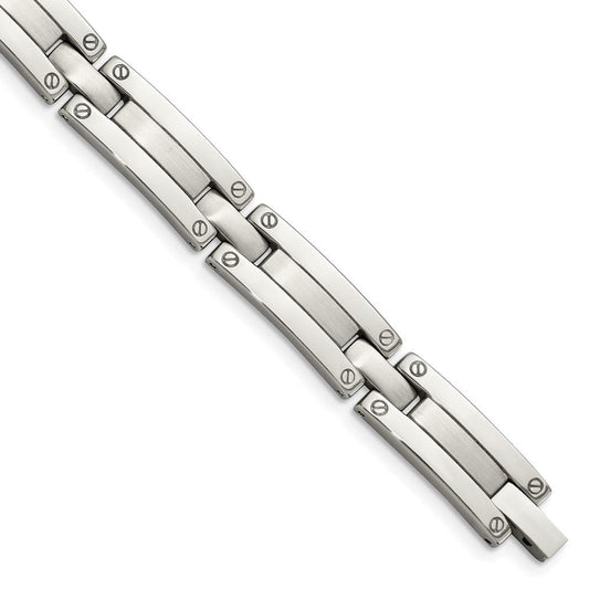 Chisel Stainless Steel Brushed and Polished 8.5 inch Link Bracelet SRB117-8.5
