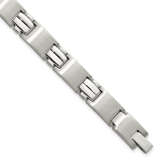 Chisel Stainless Steel Brushed and Polished 8.25 inch Link Bracelet SRB138-8.5