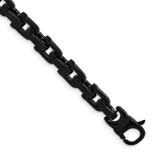 Chisel Stainless Steel Polished Black IP-plated 8.5 inch Fancy Link Bracelet SRB163-8.5