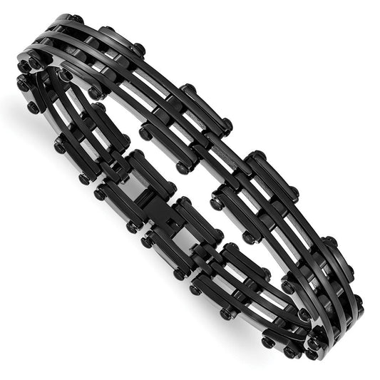 Stainless Steel Polished Black IP-plated Bracelet SRB216