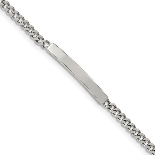 Chisel Stainless Steel Polished Flat Curb Chain 8.5 inch ID Bracelet SRB2267-8.5