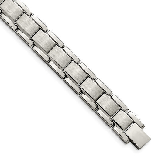 Chisel Stainless Steel Brushed and Polished 8.25 inch Link Bracelet SRB2777-8.25