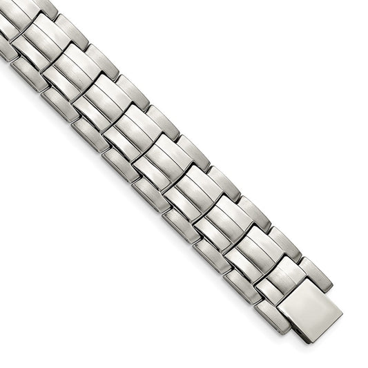 Chisel Stainless Steel Brushed and Polished 8.5 inch Link Bracelet SRB2779-8.5