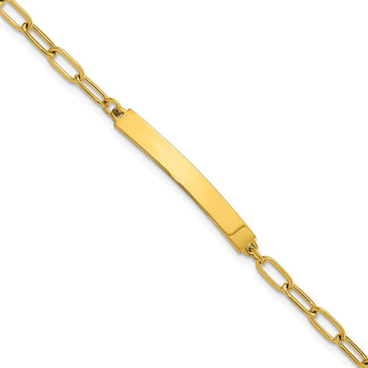 Chisel Stainless Steel Polished Yellow IP-plated Paperclip Link Chain 6.5 inch ID Bracelet with 1.25 inch Extension SRB3147-6.5