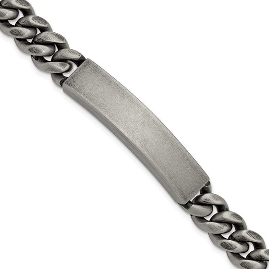 Chisel Stainless Steel Antiqued and Brushed 10mm 8.5 inch ID Bracelet SRB3288-8.5