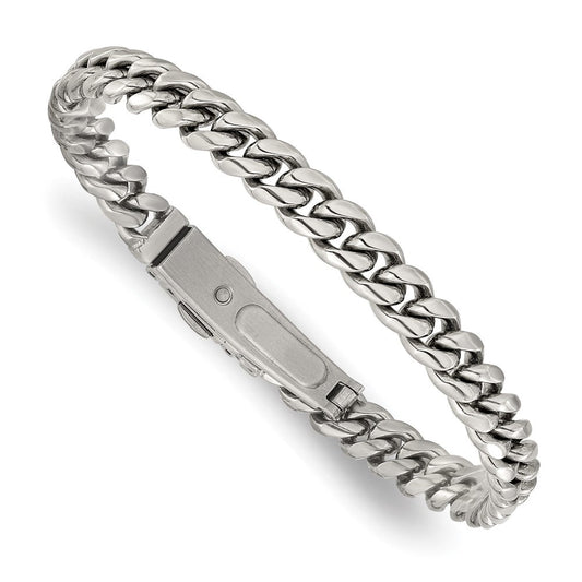 Chisel Stainless Steel Polished 8mm 8 inch Link Bracelet SRB3290-8