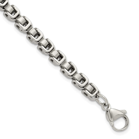 Chisel Stainless Steel Polished 8.5 inch Chain Link Bracelet SRB3302-8.5