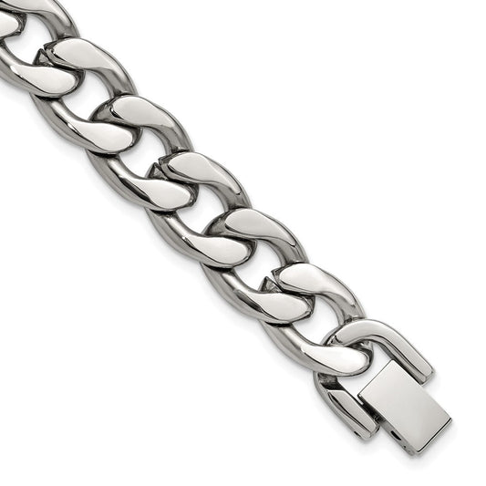 Chisel Stainless Steel Polished 8 inch Curb Link Bracelet SRB3328-8