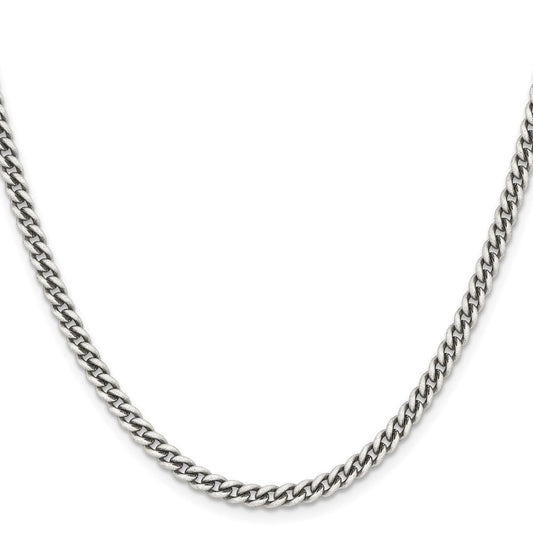 Chisel Stainless Steel Antiqued 4mm 20 inch Round Curb ChainSRN1007