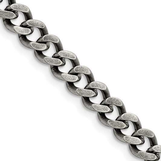 Chisel Stainless Steel Oxidized7.5mm 20 inch Curb ChainSRN1611