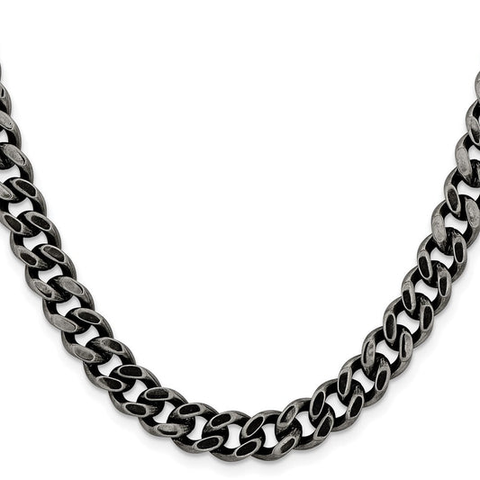 Chisel Stainless Steel Oxidized 9.25mm 22 inch Curb ChainSRN1612