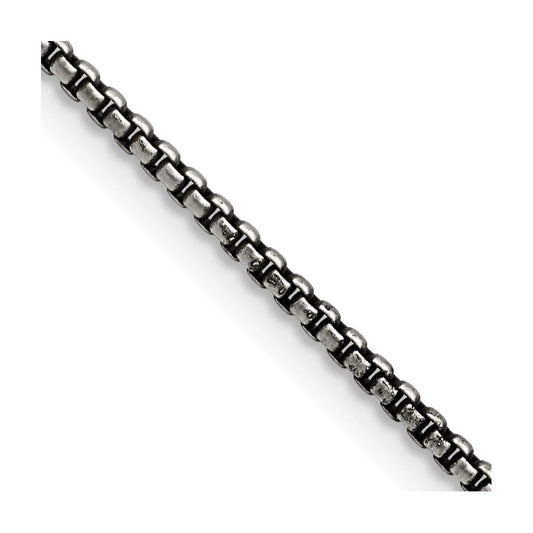 Chisel Stainless Steel Antiqued 2.25mm 18 inch Box ChainSRN1613