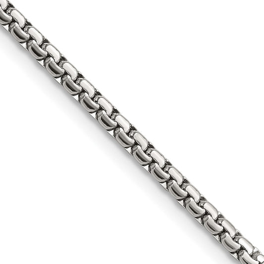 Chisel Stainless Steel Polished 2.5mm 16 inch Fancy Box ChainSRN1615
