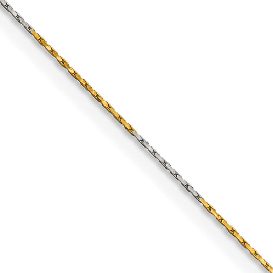Chisel Two-tone Brass 0.85mm 16 inch Fancy ChainSRN208
