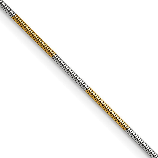 Chisel Two-tone Brass 1.00mm 16 inch Snake ChainSRN209