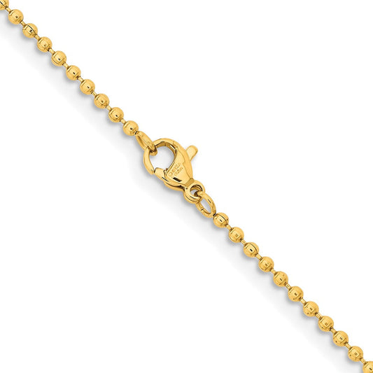 Chisel Stainless Steel Polished Yellow IP-plated 2mm 22 inch Ball ChainSRN222GP