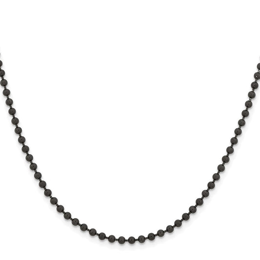 Chisel Stainless Steel Polished Black IP-plated 3mm 20 inch Ball ChainSRN223BP