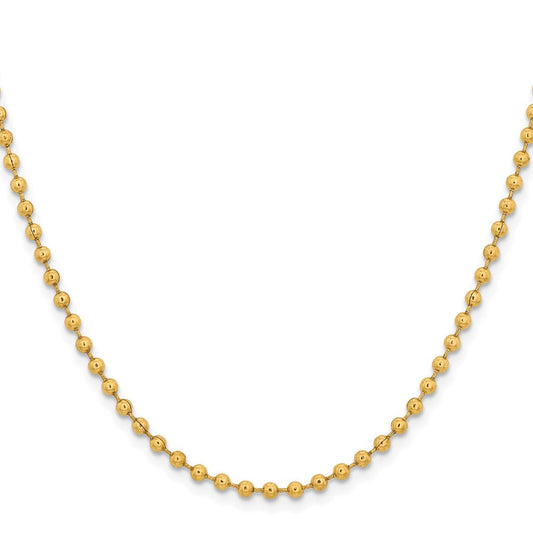 Chisel Stainless Steel Polished Yellow IP-plated 3mm 20 inch Ball ChainSRN223GP