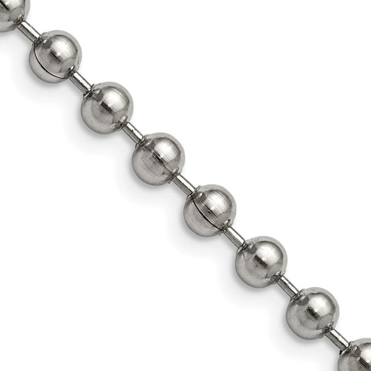 Chisel Stainless Steel Polished 5mm 24 inch Ball Chain SRN224