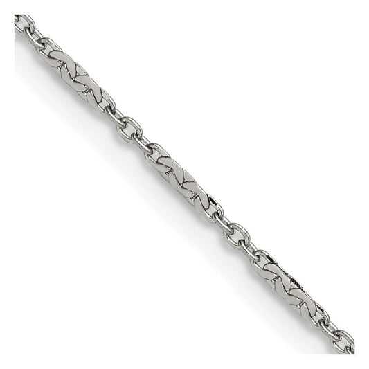 Chisel Stainless Steel Polished 1.8mm 18 inch Fancy Link ChainSRN2252