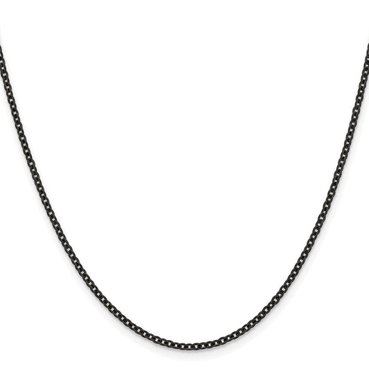 Chisel Stainless Steel Polished Black IP-plated 2.3mm 20 inch Cable ChainSRN228BP