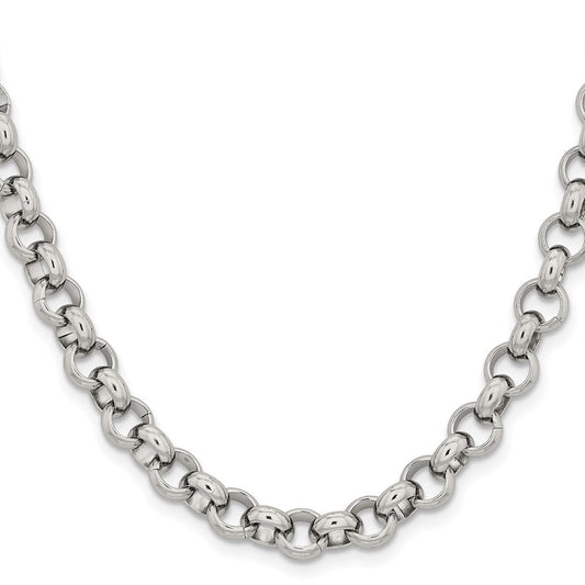 Chisel Stainless Steel Polished 8mm 24 inch Rolo ChainSRN232