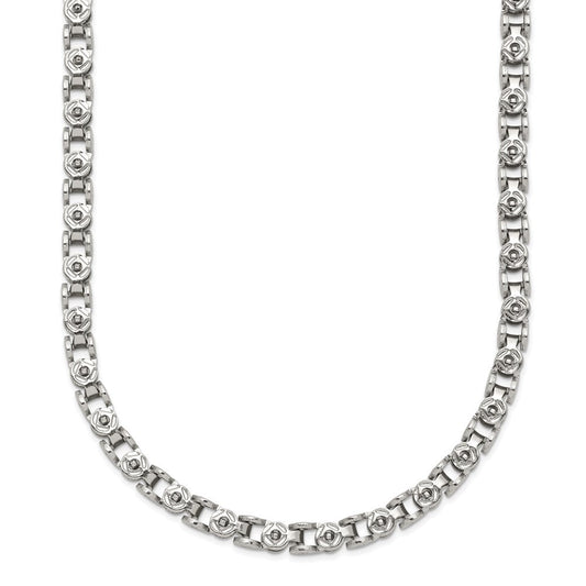 Chisel Stainless Steel Polished 18 inch Fancy Circle Link ChainSRN2542
