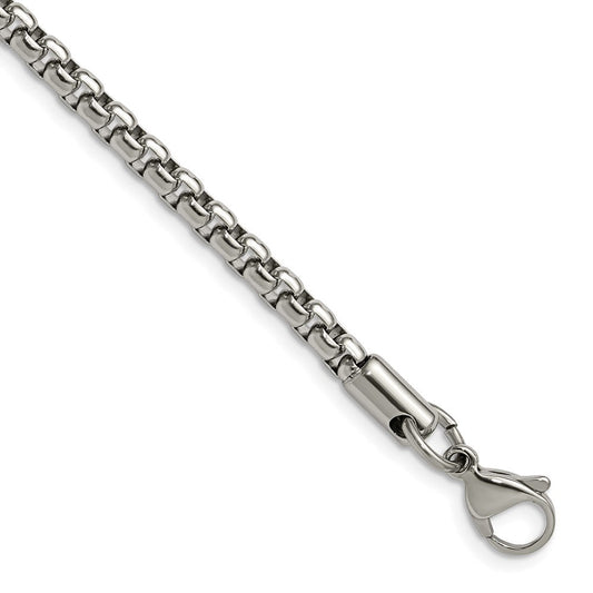 Chisel Stainless Steel Polished 3.9mm 18 inch Rounded Box ChainSRN2549