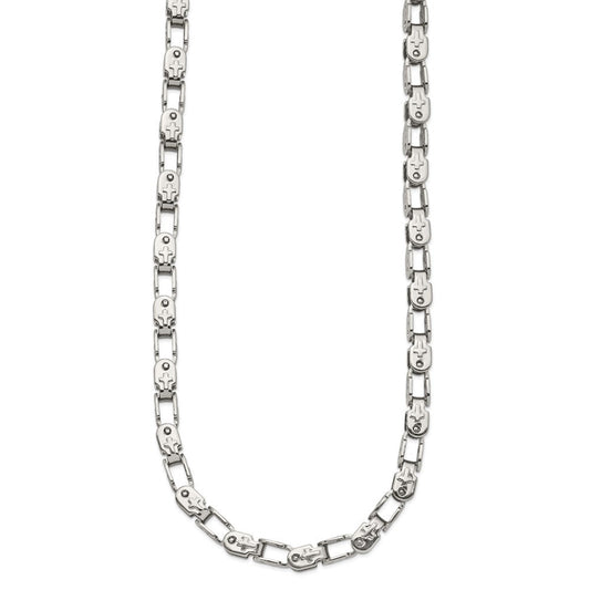 Chisel Stainless Steel Polished 20 inch Fancy Link ChainSRN2689