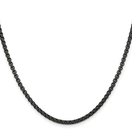 Chisel Stainless Steel Polished Black IP-plated 20 inch Box ChainSRN2710