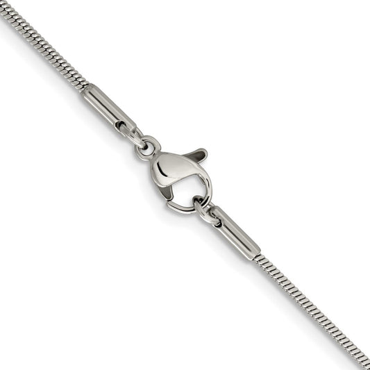 Chisel Stainless Steel Polished 1.2mm Square Snake 22 inch ChainSRN2866