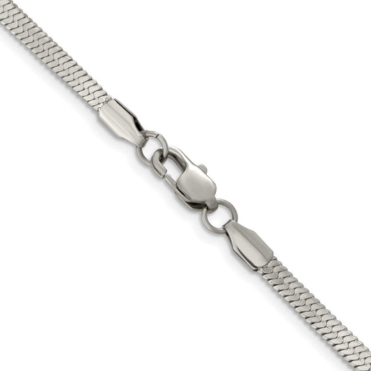 Chisel Stainless Steel Polished 3.4mm 24 inch Herringbone ChainSRN2873