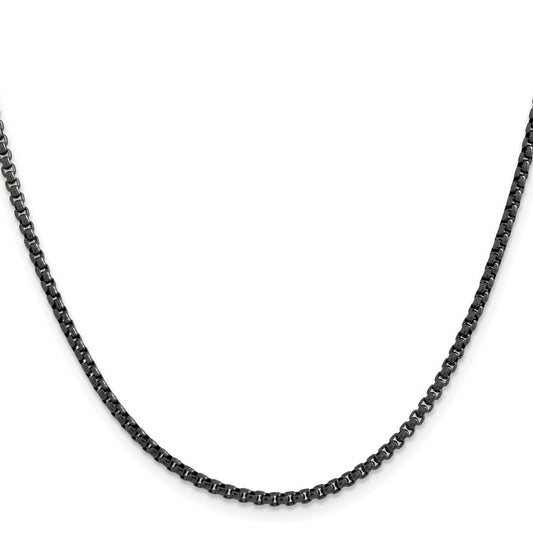 Chisel Stainless Steel Polished Blue and Grey IP-plated 2.5mm 20 inch Box ChainSRN2915