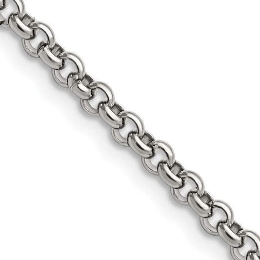 Chisel Stainless Steel Polished 3.9mm 18 inch Rolo ChainSRN653