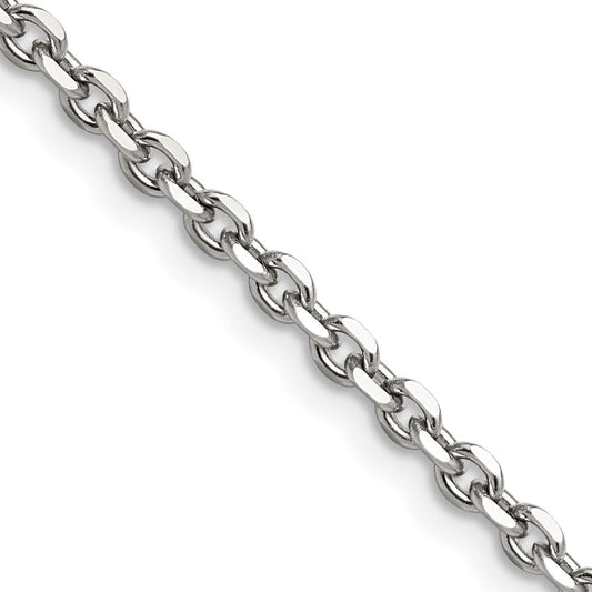 Chisel Stainless Steel Polished 3.4mm 18 inch Cable ChainSRN658