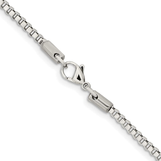 Chisel Stainless Steel Polished 2.4mm 22 inch Box ChainSRN664