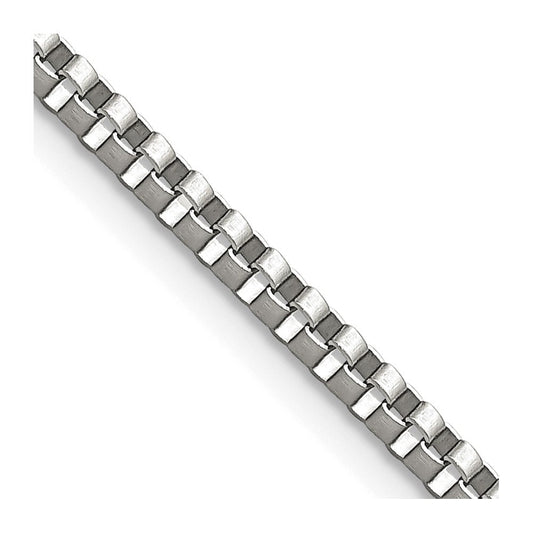 Chisel Stainless Steel Polished 2.4mm 18 inch Box ChainSRN664
