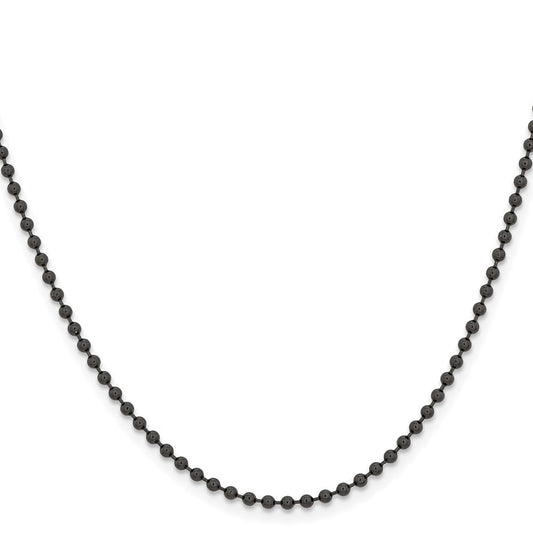 Chisel Stainless Steel Polished Black IP-plated 2.4mm 20 inch Ball ChainSRN668BP