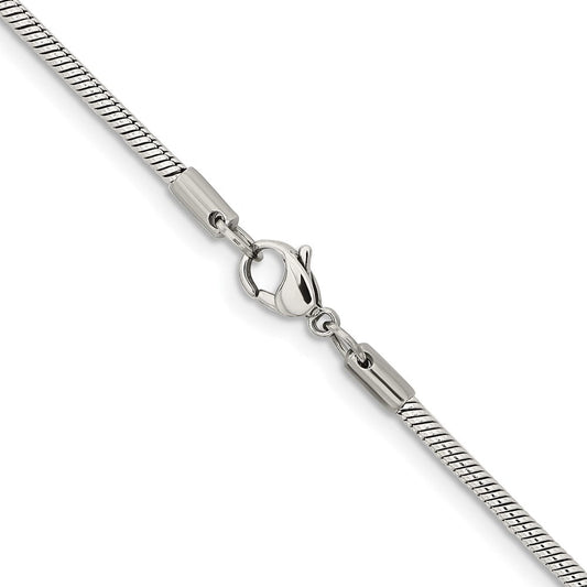 Chisel Stainless Steel Polished 2.4mm 24 inch Snake ChainSRN669