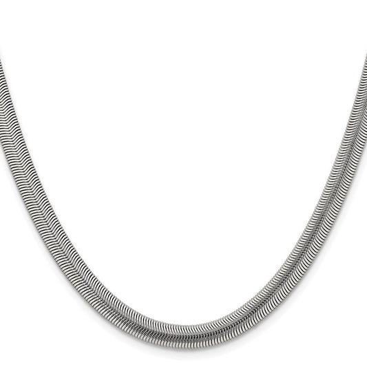 Chisel Stainless Steel Polished 6.2mm 24 inch Flat Snake ChainSRN671
