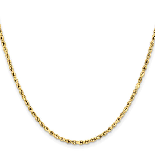 Chisel Stainless Steel Polished Yellow IP-plated 2.4mm 20 inch Rope ChainSRN672GP