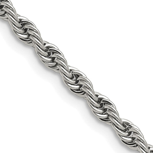 Chisel Stainless Steel Polished 4mm 18 inch Rope ChainSRN673