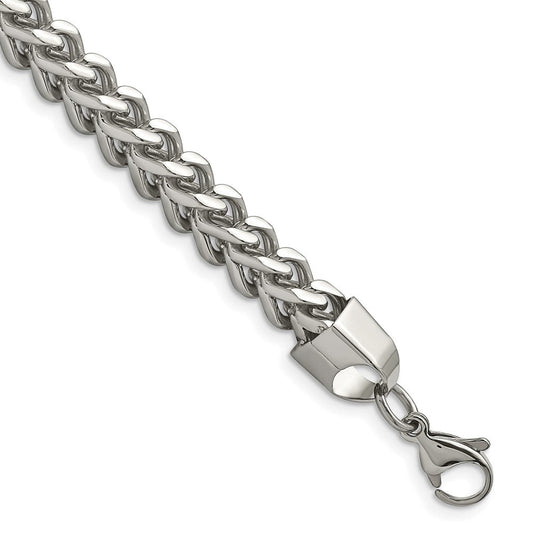 Chisel Stainless Steel Polished 6.75mm 9 inch Franco Chain SRN684-9