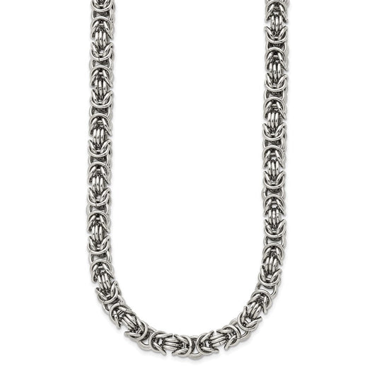 Chisel Stainless Steel Polished 22 inch Fancy Link NecklaceSRN949