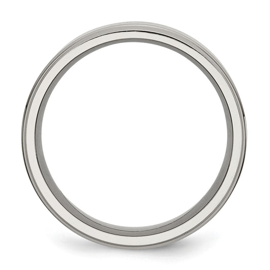 TB36_CH Chisel Titanium Polished 8mm Ridged Edge Band