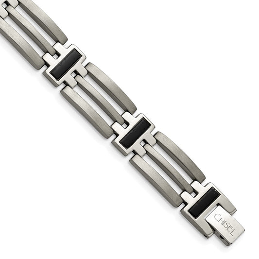 Chisel Titanium Brushed and Polished Black IP-plated 8.5 inch Bracelet TBB137-8.5